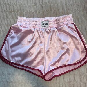 Be Awesome Today satin mini shorts